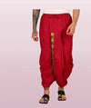 Pure cotton readymade dhoti free size red colour with Thick embroidery border - Achleshwar