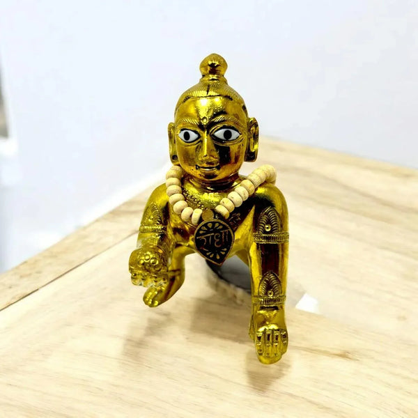 Small Original Tulsi Mala with Radha Pendant Design for God Idol | Mini Garland Haar for Car Dashboard Idols, Statues, and 0–6 No Laddu Gopal | Size: 7 cm (Copy) - Achleshwar