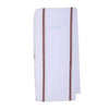 White cotton gamcha patka with vertical brown center stripe