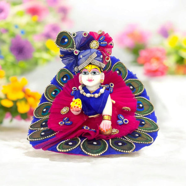 Achleshwar Small Vaijyanti + Tulsi Mala for God Idol Small Mala Garland Haar for Car Idols, Moti Mala for Statue, Figurines, 7 cm Pack of 4