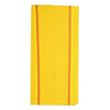 Yellow cotton gamcha patka with narrow orange border stripe along edges