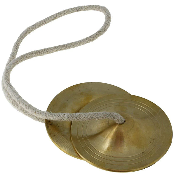 Brass Manjeera Traditional Instrument Indian Music hand Cymbal (3 Inches, Pair) - Achleshwar