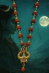 Achleshwar Rudraksha Mala Necklace with Trishool Pendant