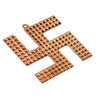 Copper swastik pyramid wall hanging, close view of raised triangular studs and cutouts