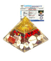 Achleshwar Crystal Laxmi Pyramid for Vastu, Wealth, Luck, 80-90 MM, with Rudraksha, Shree Yantra, Gomati Chakra labcertified