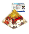 Crystal Laxmi Pyramid for Vastu, Wealth, Luck, 80-90 MM, with Rudraksha, Shree Yantra, Gomati Chakra labcertified - Achleshwar