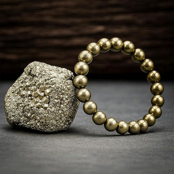 Achleshwar Raw Pyrite Bracelet Golden