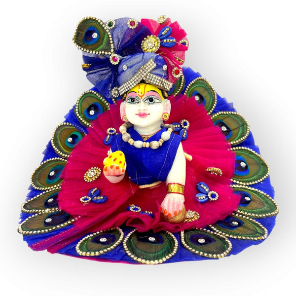 Achleshwar Small Vaijyanti + Tulsi Mala for God Idol Small Mala Garland Haar for Car Idols, Moti Mala for Statue, Figurines, 7 cm Pack of 4