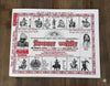 Paperback almanac with large central title and red border of icons