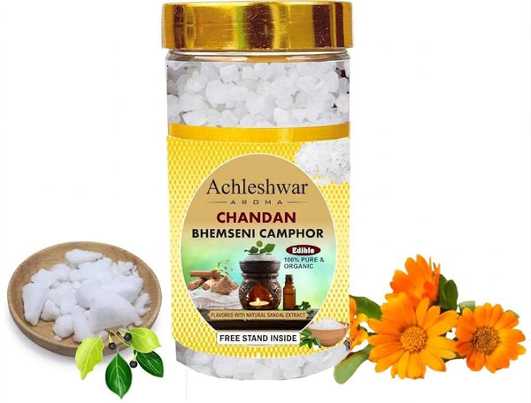 Achleshwar Organic Green Camphor (Bhimseni Kapur) Pure Pacha Camphor Kapoor for Puja