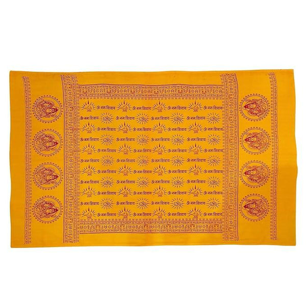 Shiv Bhakt Kesariya Ramnami Shawl Cotton / Om Namah Shivaya Print Orange Color - Achleshwar