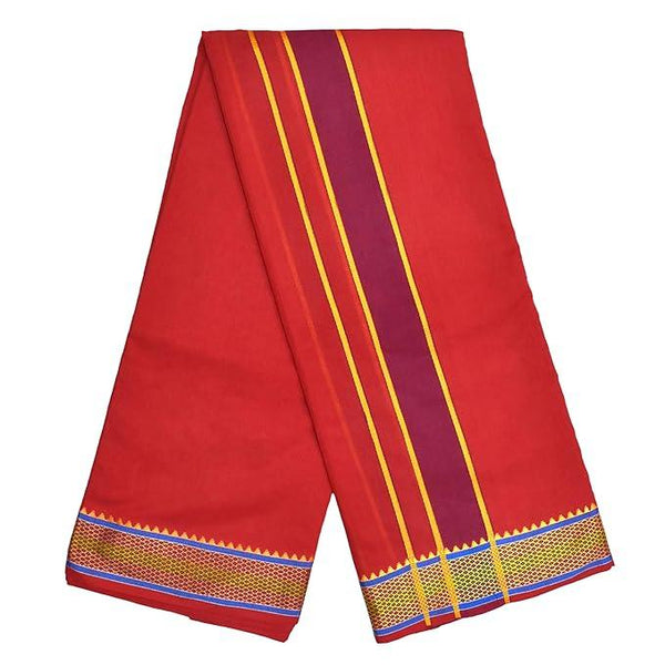 Pure Cotton Special Dhoti Red Colour - Achleshwar