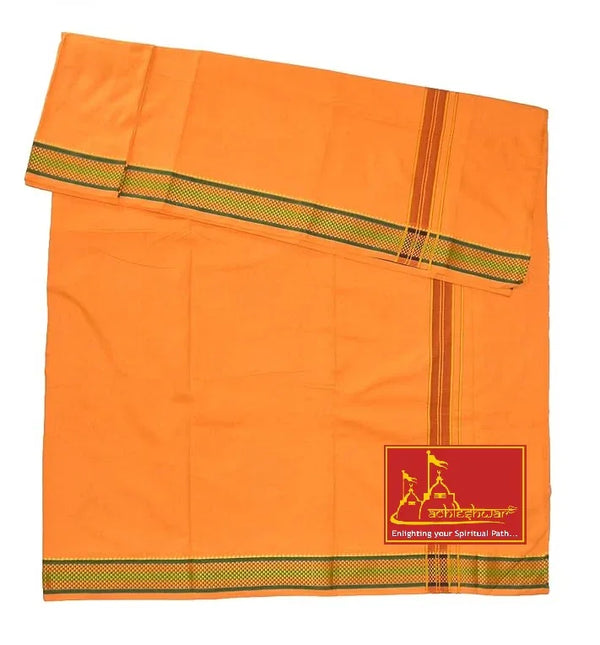 Pure Cotton Special Dhoti Orange Colour - Achleshwar