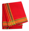 Pure cotton special dhoti set Red colour along angvastra
