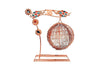 Copper wire swing stand with colorful bead ornaments and round hanging basket