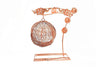 Copper wire swing stand with decorated arch frame and large hanging basket