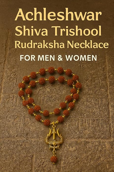 Achleshwar Rudraksha Mala Necklace with Trishool Pendant