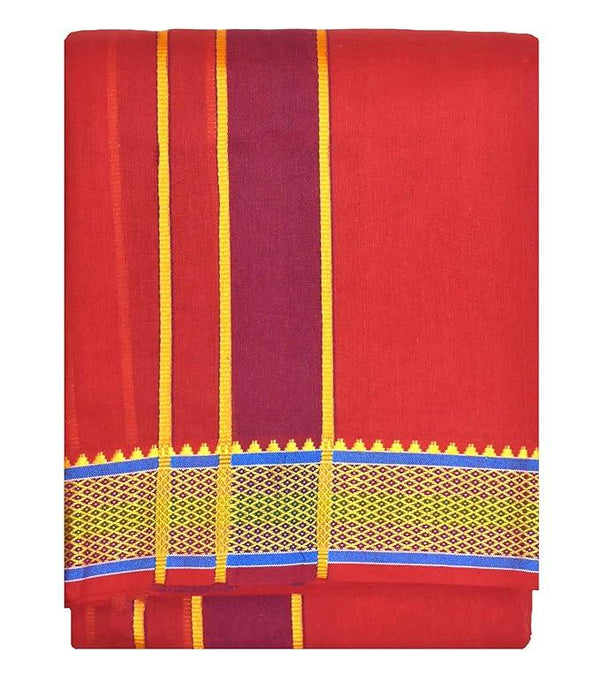Pure Cotton Special Dhoti Red Colour - Achleshwar