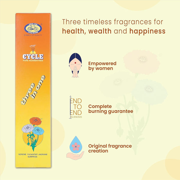 Cycle Pure Agarbatti Three in One Incense Sticks