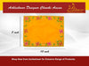 Yellow velvet chowki aasan seat with gold embroidered border and colorful motifs