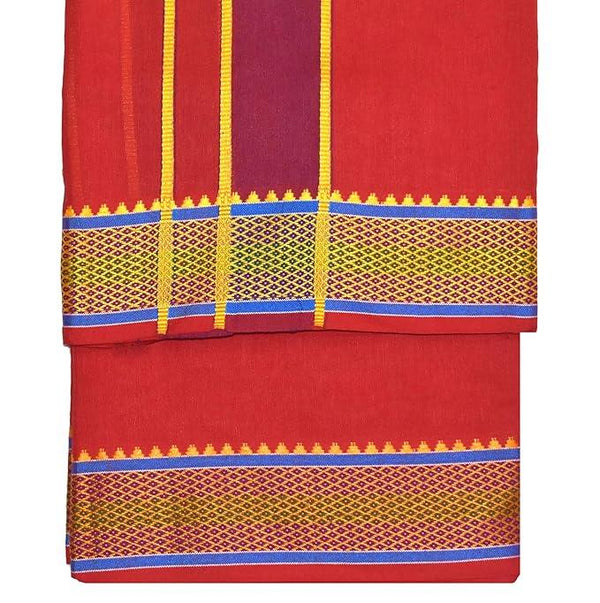 Pure Cotton Special Dhoti Red Colour - Achleshwar