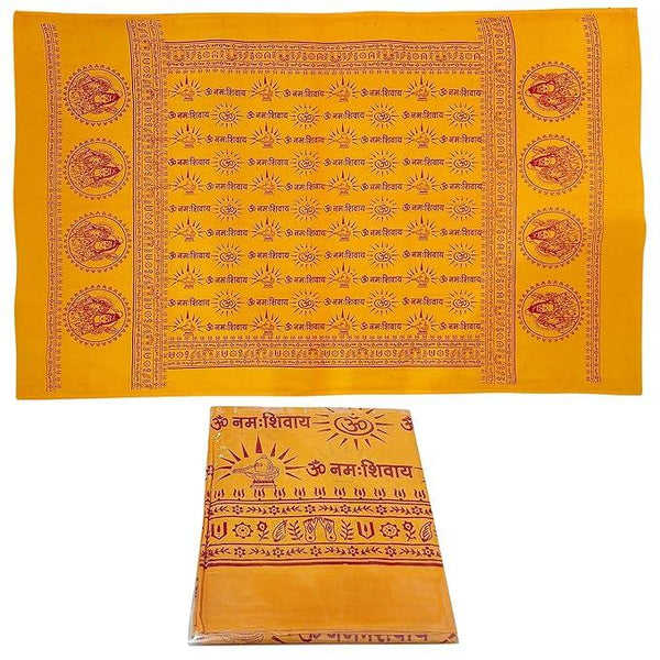 Shiv Bhakt Kesariya Ramnami Shawl Cotton / Om Namah Shivaya Print Orange Color - Achleshwar