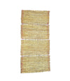 Kusha grass aasan mat, straw brown weave with red edge trim