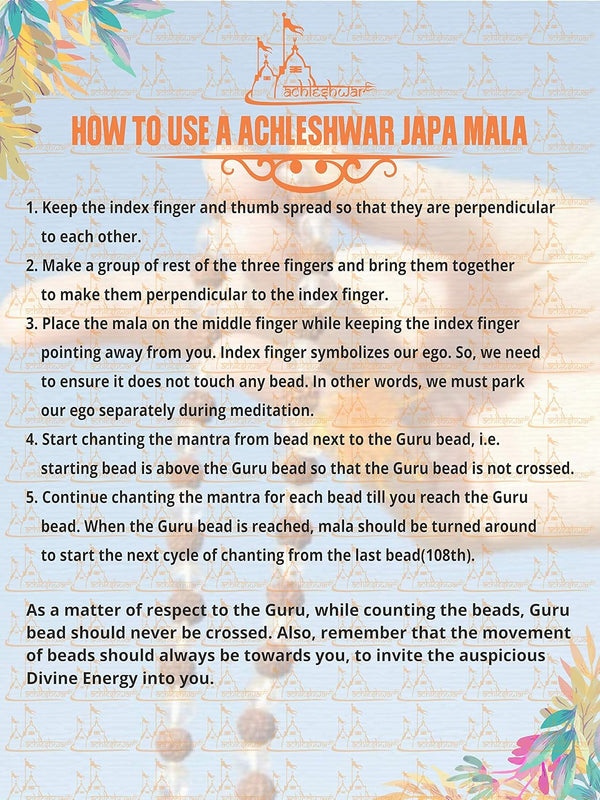 Achleshwar 108+1 Beads Vaijayanti Mala for |Wearing||Japa||Meditation||Chanting||Puja|.(Off White)