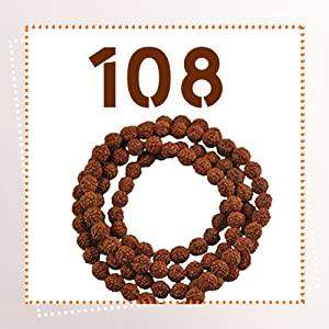 Rudraksha mala necklace with round 7mm brown beads