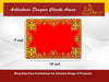 Red velvet embroidered pooja asan cloth with gold and multicolor border, 9x12 in