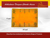 Yellow velvet pooja asan cloth with gold border and green-red embroidery; 12 in square