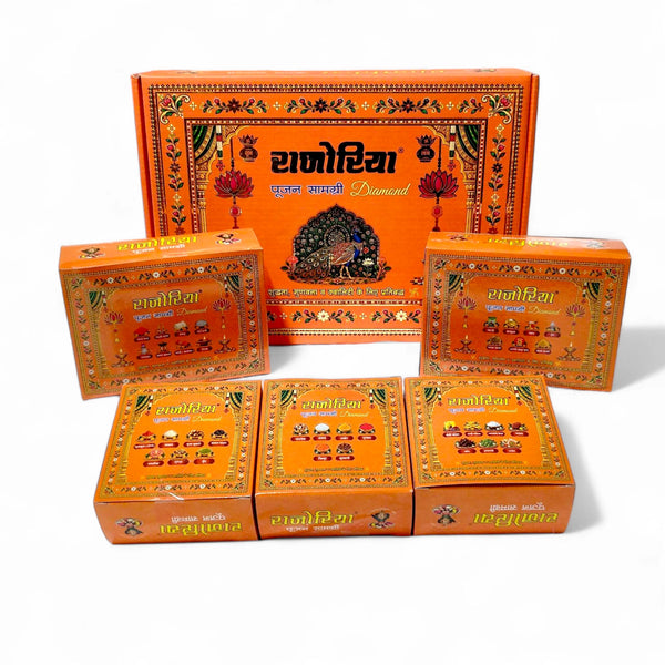 Achleshwar Diwali Lakshmi Puja Samagri Kit box with 40 listed puja items