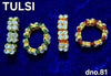 Assorted gold-tone bangles with green and red stones, set of four