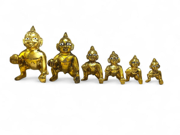 Brass Laddu Gopal Ji Idol for Home Temple