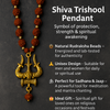 Achleshwar Shiva Trishool Rudraksha Necklace for Men & Women | Spiritual Protection Pendant with Natural Rudraksha Beads