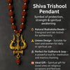 Shiva Trishool Rudraksha Necklace for Men & Women | Spiritual Protection Pendant with Natural Rudraksha Beads - Achleshwar