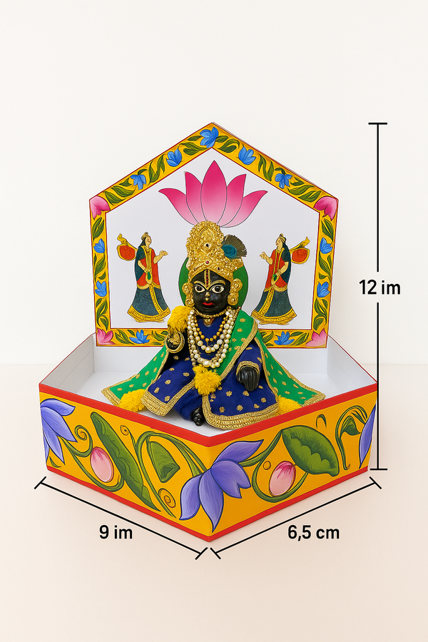 Luxury Fiber Boat Base for Krishna Idol with Floral Design
