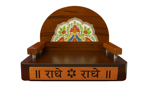 Achleshwar Wooden Singhasan for Laddu Gopal/Krishna Idols | Handcrafted Devotional Throne for Mandir | Premium Finish (0 to 6 No.)