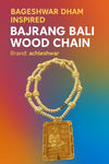 Hanuman Ji Tulsi Kanthi Mala with Locket | Spiritual Japa Mala with Sri Sita Ram Carved Beads | Bageshwar Dham Inspired Bajrang Bali Wood Chain for Men & Women - Achleshwar