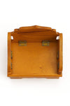 Wooden Bal Gopal singhasan rear/top view with raised platform and two side handles