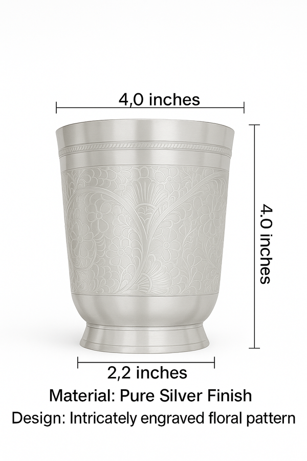 Premium Shine Brass Glass Silver (Box Packing)