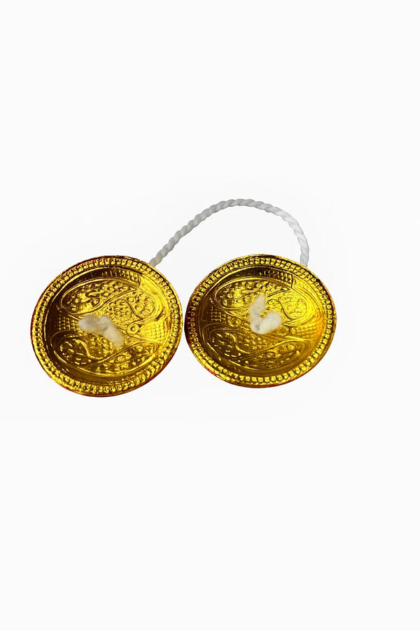 Manjeera Toy for Laddu Gopal | Small Divine Instrument for Krishna Idol | Miniature Pooja Accessory for Bal Gopal (1 Pair) - Achleshwar