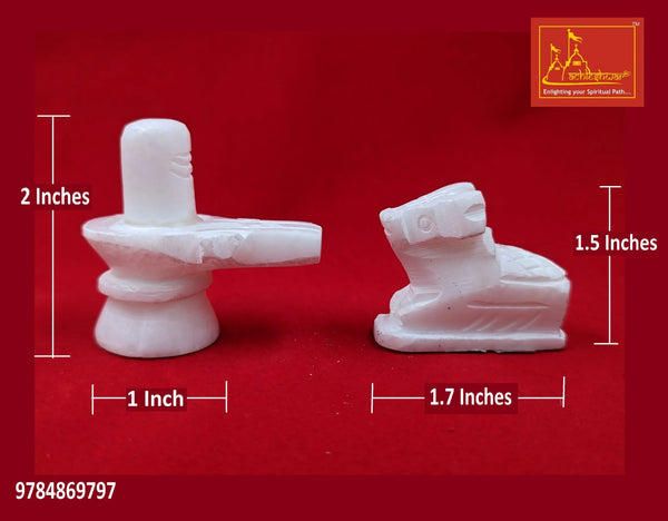 White Marble Shivling with Nandi - Achleshwar