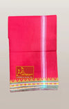 Regular unstiched dhoti set with angvastram cotton with khadi red colour - Achleshwar
