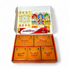 Diwali puja samagri box with Lakshmi Poojan Vidhi and Aarti Sangra books