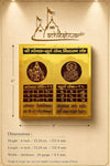 Yantra diagram with two deity medallions, grid chart, and height/width labels
