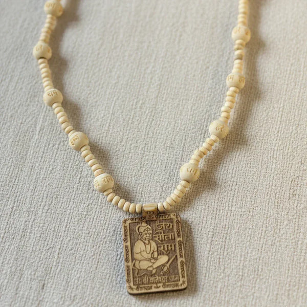 Tulsi Mala with White Hanuman Pendant for Bhakti, Japa & Daily Wear - Achleshwar