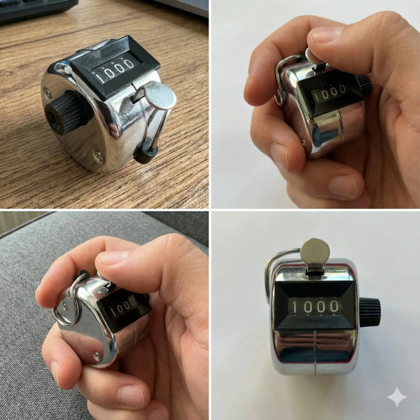 Hand Tally Counter, Digit Number Manual with Finger Ring - Achleshwar