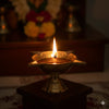 Golden Char Mukhi Brass Diya For Pooja - Achleshwar