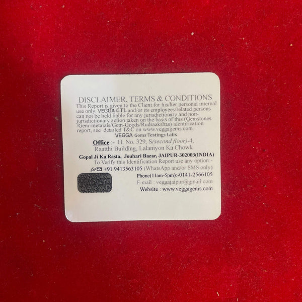Certificate card back with terms and conditions text